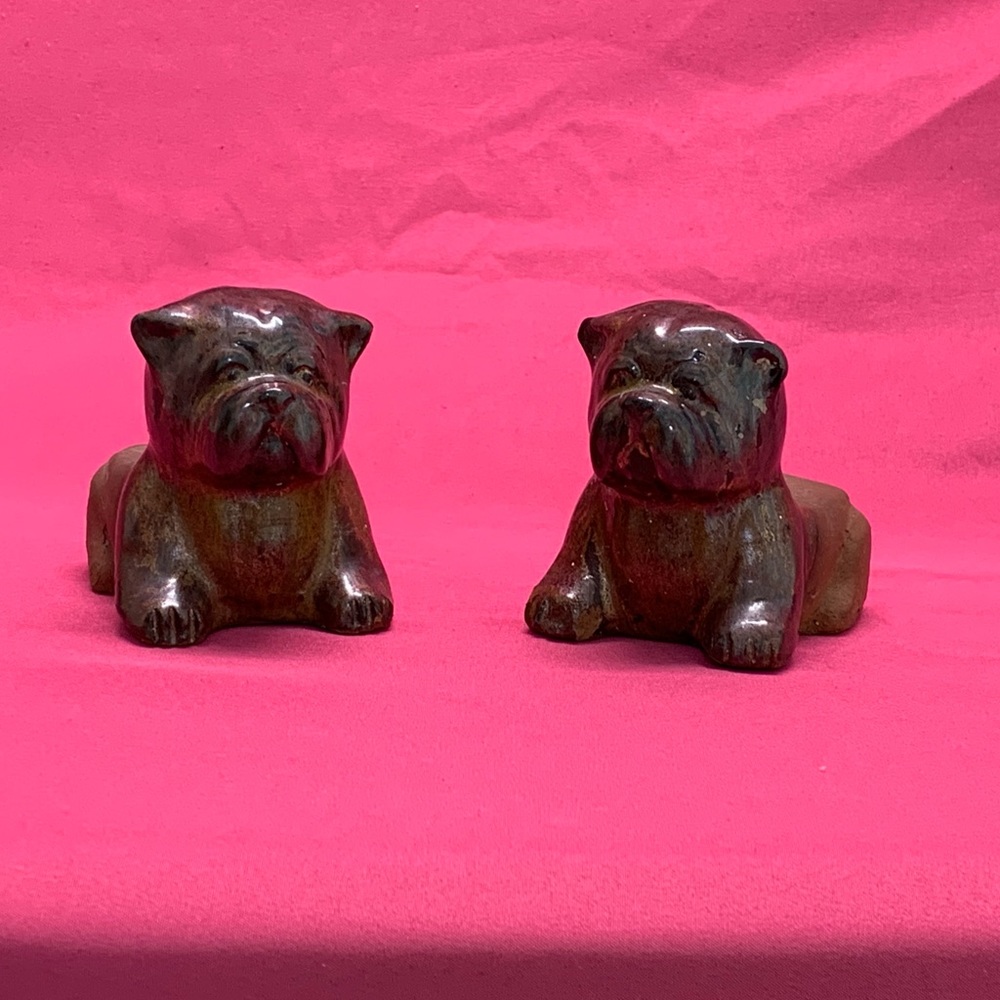 Vintage Hand made Bulldog Bookends